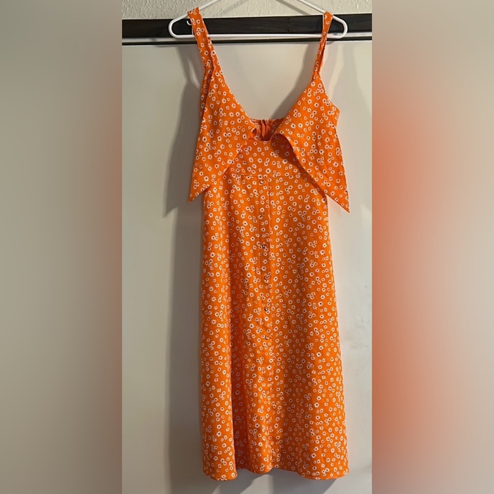 Orange Floral Women's Dress